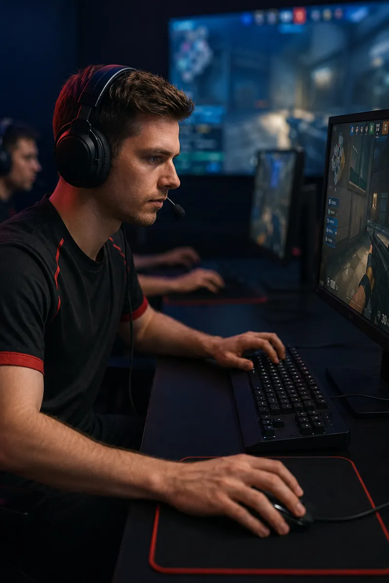 player at an esports tournament in front of a computer